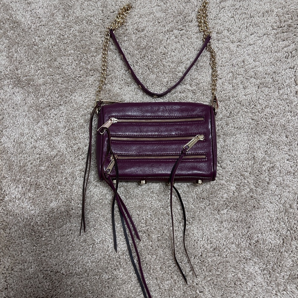 Elegant Rebecca Minkoff Purple Leather Crossbody Bag
